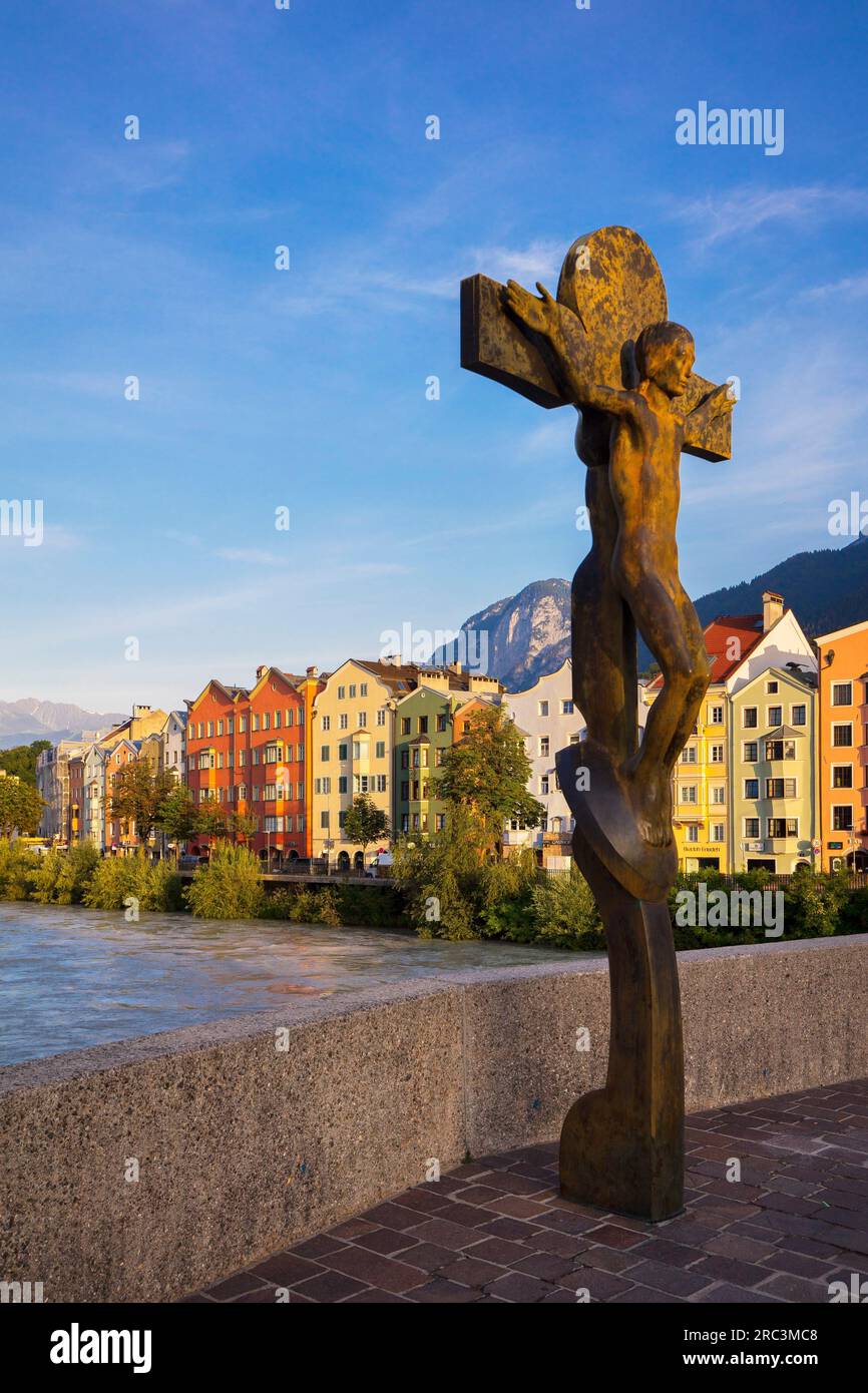 Innsbruck, Inn-Fluss, Jesuitenkirche, Tirol, Österreich Stockfoto