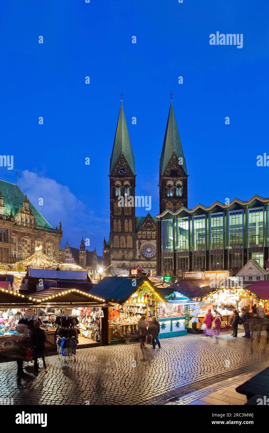 Marktplatz, Weihnachtsmärkte, Bremen, Deutschland Stockfoto