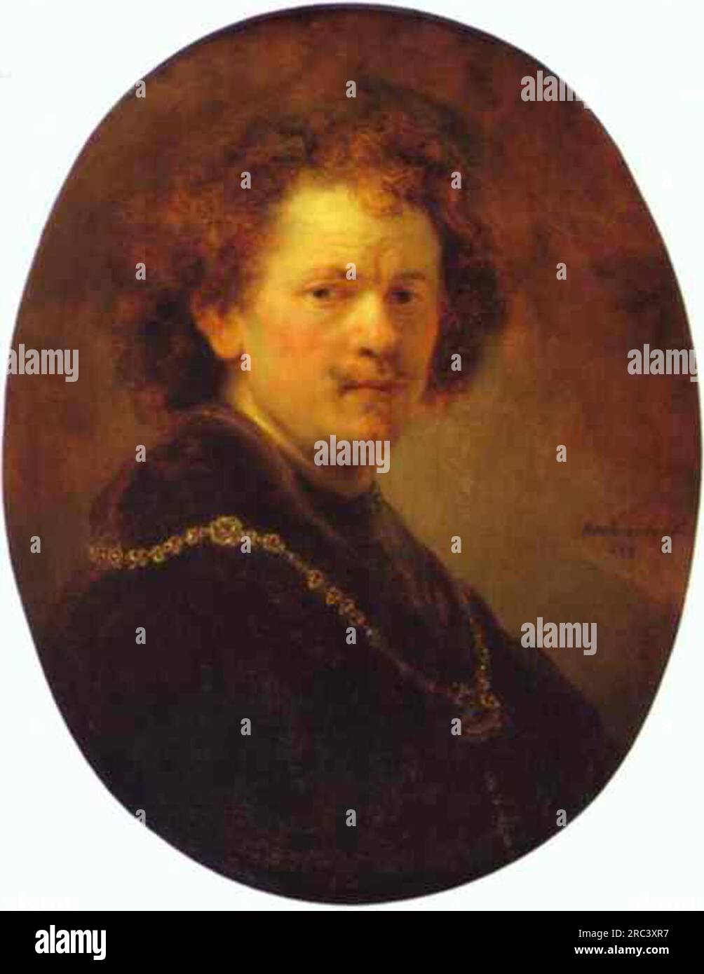Selbstporträt mit Barthaar 1633 von Rembrandt Stockfoto