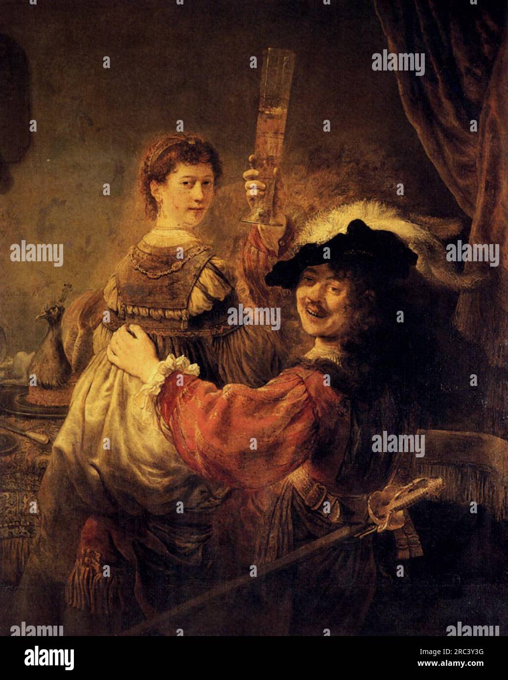 Selbstporträt mit Saskia in der Parabel des verlorenen Sohnes 1635 von Rembrandt Stockfoto