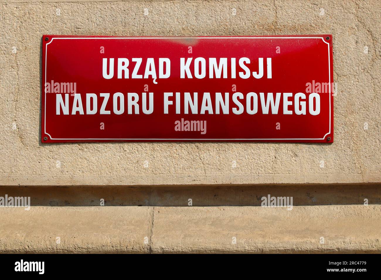 Krakau, Polen - 28. AUGUST 2018: urzad Komisji Nadzoru Finansowego (Finanzaufsicht) in Krakau. Stockfoto