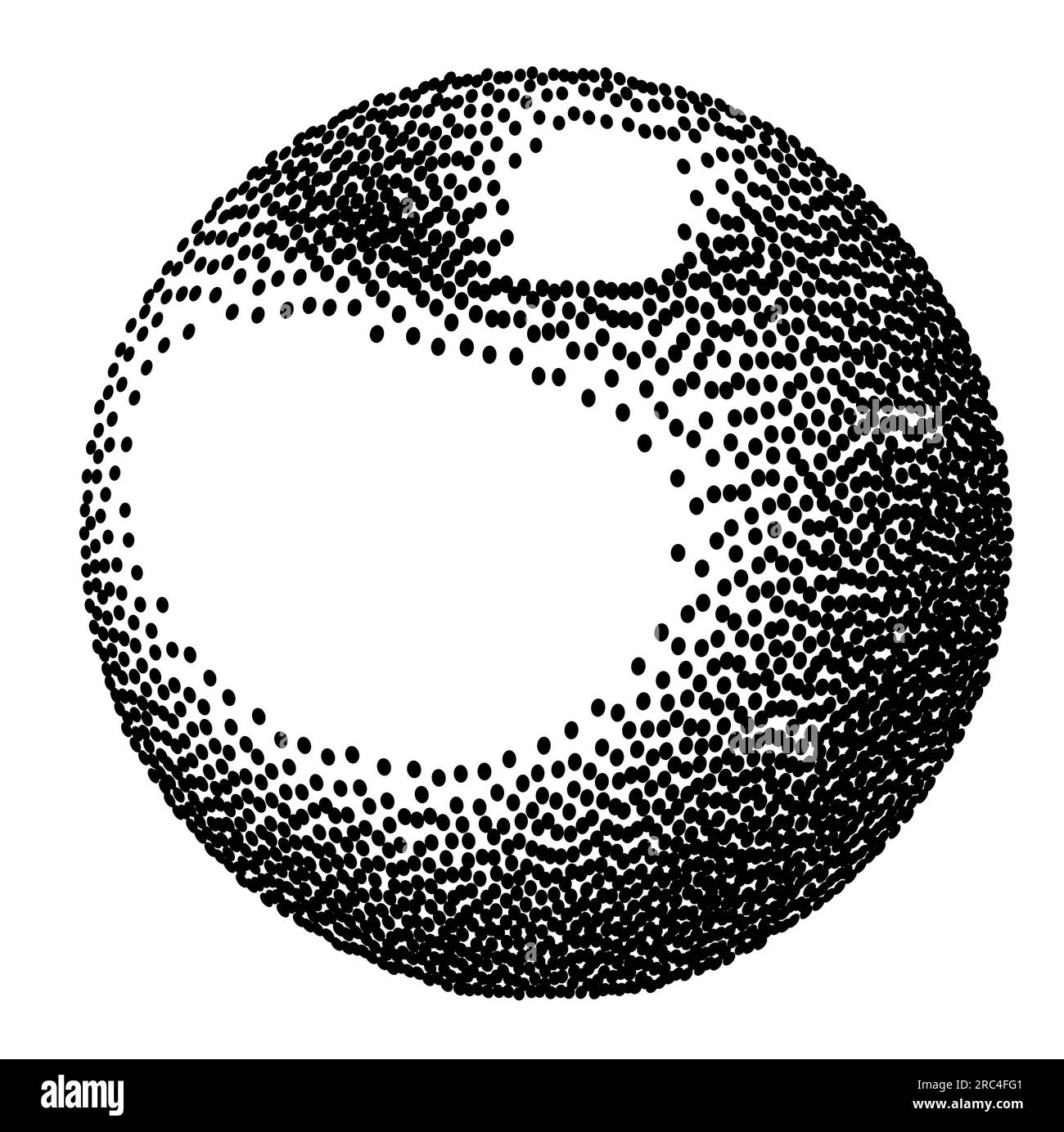 Stipple Torus 3D-Konzept. Geometrische Punktarbeit isoliert. Stock Vektor