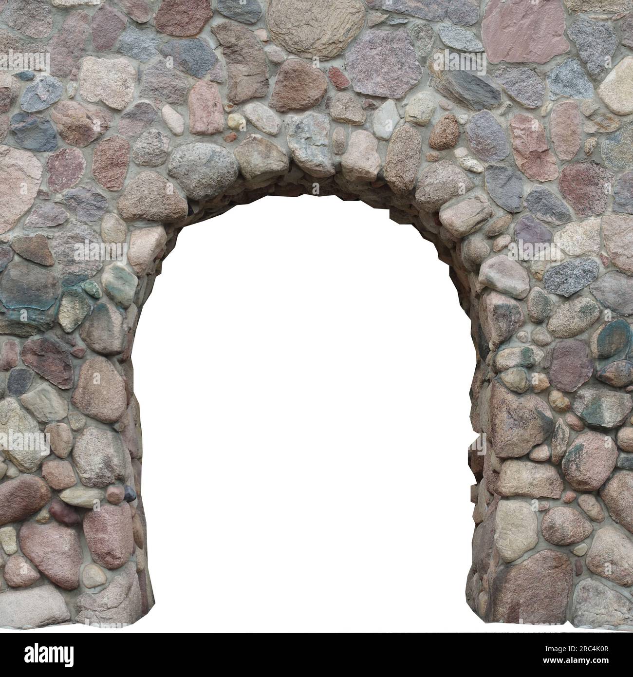 Die Textur eines Bogens aus Wildstein Stockfoto