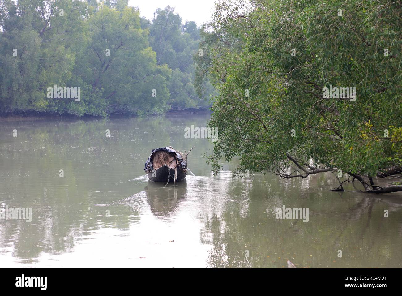 Fischerboot von Sundarban. Dieses Foto wurde im sundarbans-Nationalpark, Bangladesch, gemacht. Stockfoto