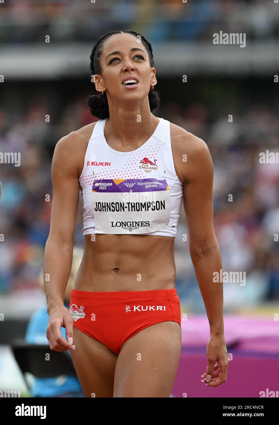 Birmingham, England. 2. August 2022. Katarina Johnson-Thompson aus England tritt am fünften Tag des 20. Birmingham im Heptathlon in der Athletics an Stockfoto
