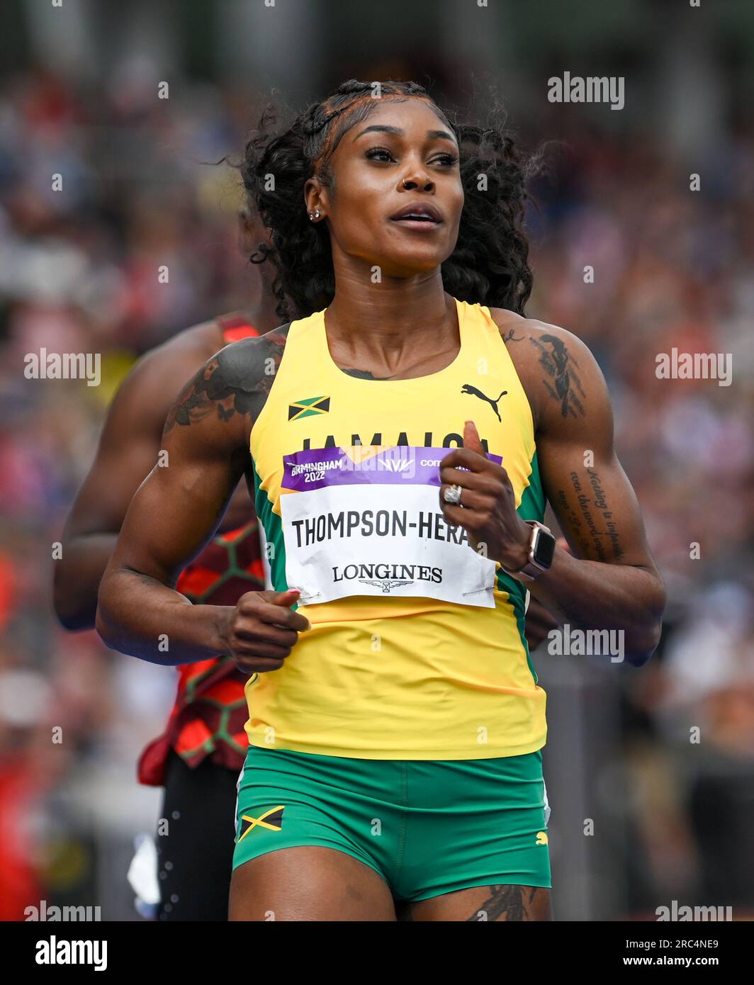 Birmingham, England. 2. August 2022. Elaine Thompson-Herah in Women’s 100 metres in the Athletics am fünften Tag des Commonwealth Game 2022 in Birmingham Stockfoto