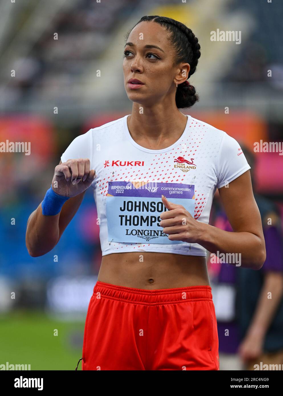 Birmingham, England. 2. August 2022. Katarina Johnson-Thompson aus England tritt am fünften Tag des 20. Birmingham im Heptathlon in der Athletics an Stockfoto