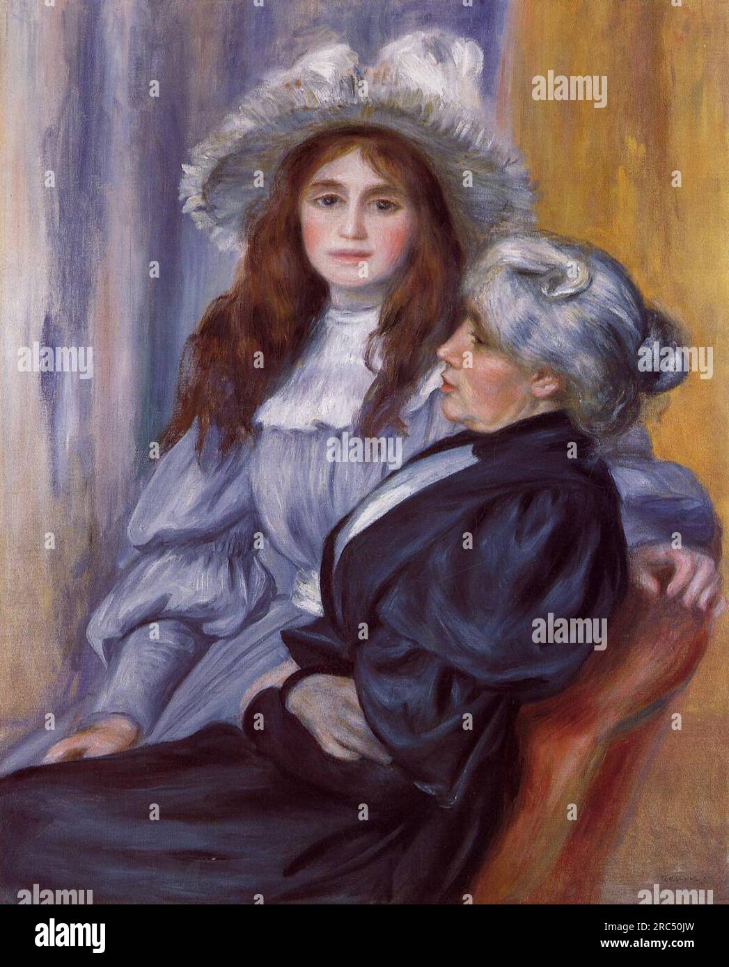 Berthe Morisot und ihre Tochter Julie Manet 1894 von Pierre-Auguste Renoir Stockfoto