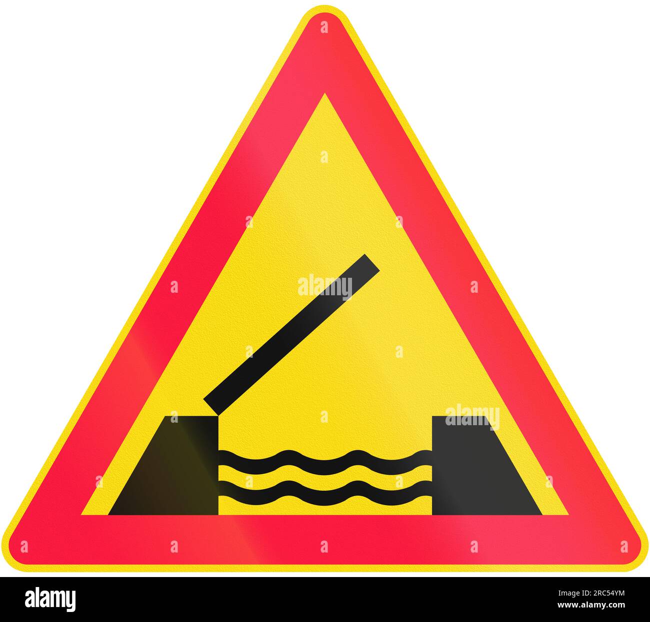 Straßenschild 131 in Finnland - Öffnungsbrücke Stockfoto