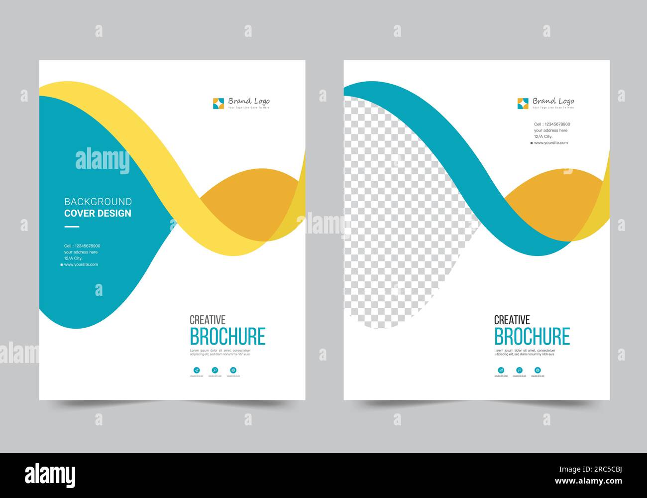 Cover-Design für Jahresbericht und Geschäftskatalog, Magazin, Flyer oder Broschüre. Layout der Broschürenvorlage. A4-Abdeckungsvektor. Stock Vektor