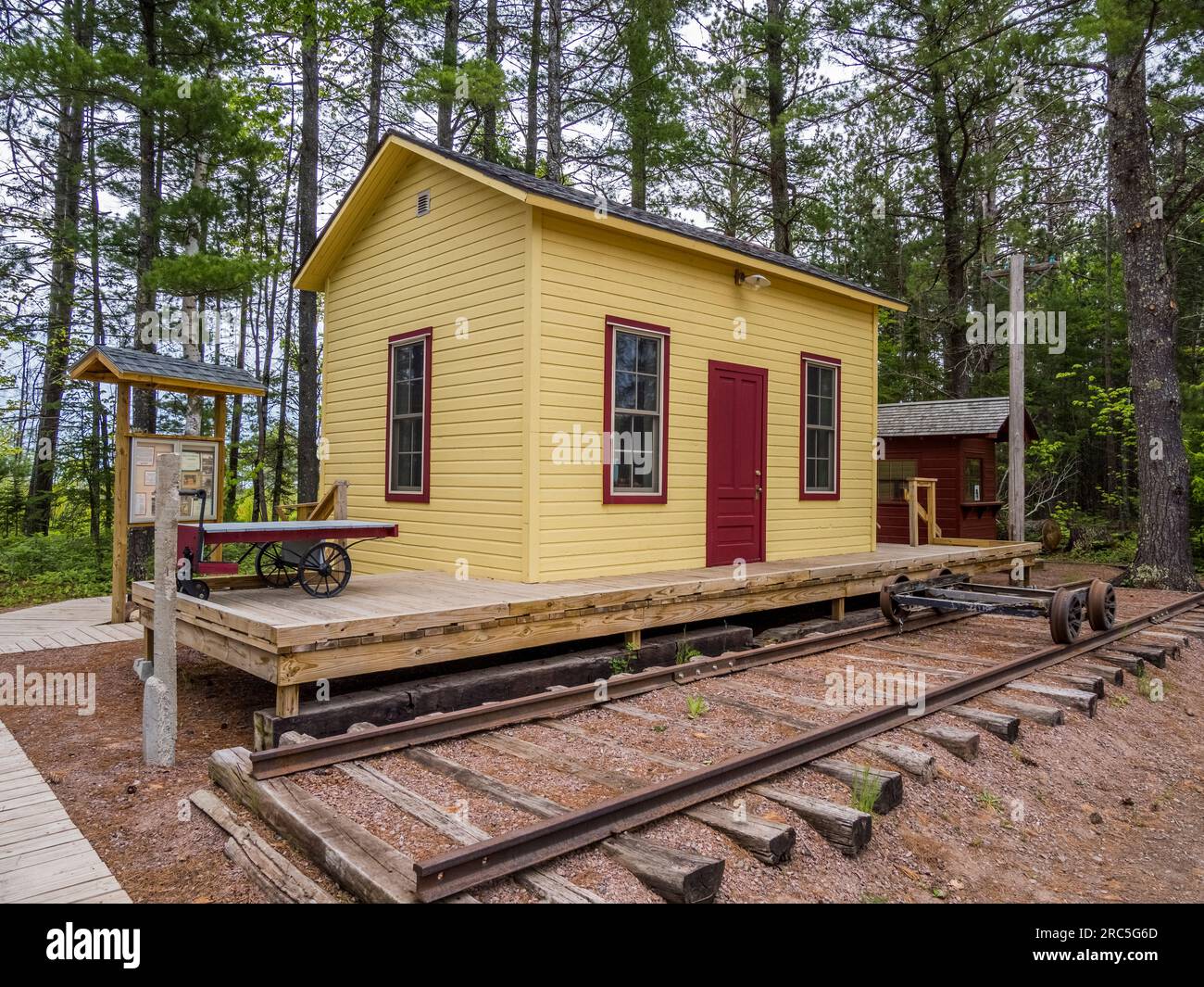 Das historische Houghton Depot in Bayview, Wisconsin, USA Stockfoto