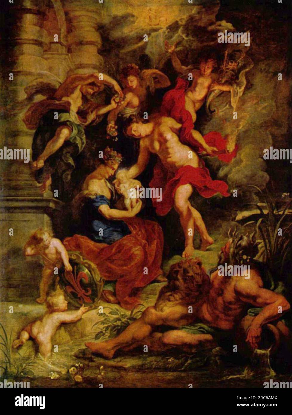 2. Die Geburt der Prinzessin 1625 von Peter Paul Rubens Stockfoto