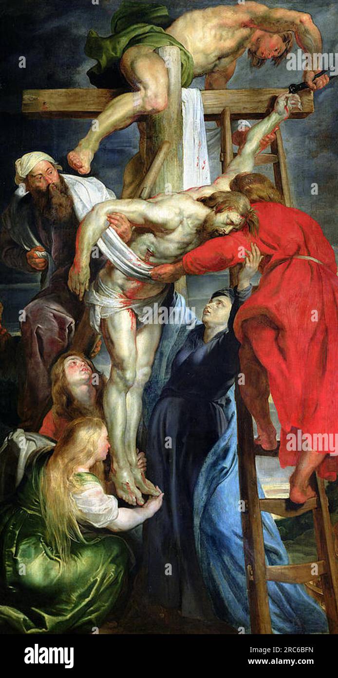Der Abstieg vom Kreuz von Peter Paul Rubens Stockfoto