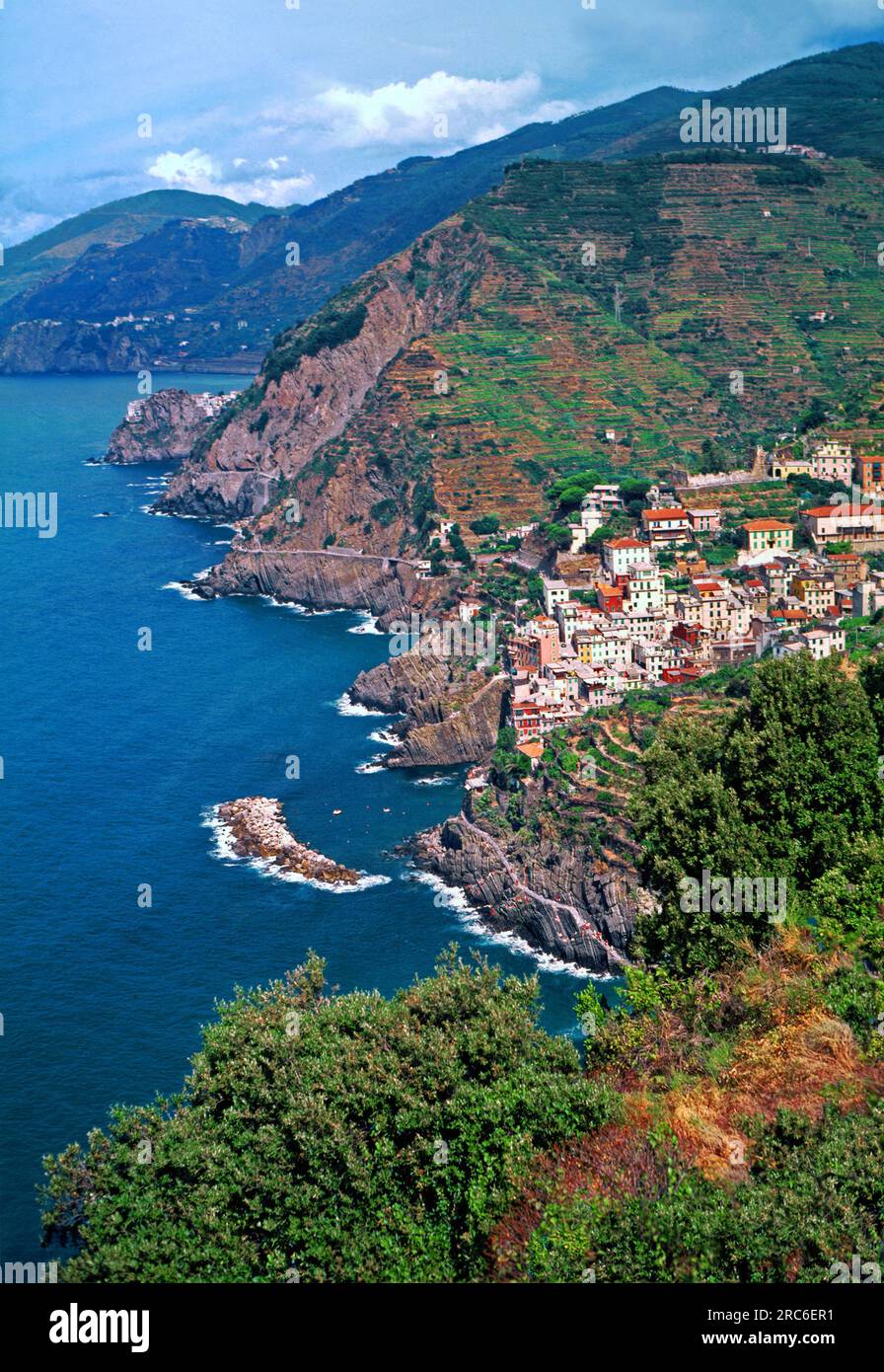 Riomaggiore, das erste Dorf der Cinque Terre. Stockfoto