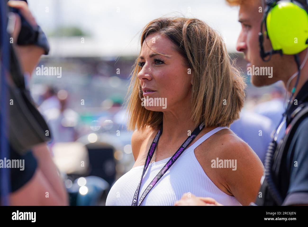 Natalie Pinkham, Sky Sports F1, während DES FORMEL 1 ARAMCO BRITISH GRAND PRIX 2023 am Silverstone Circuit, Silverstone, Vereinigtes Königreich, am 9. Juli 2023 Stockfoto