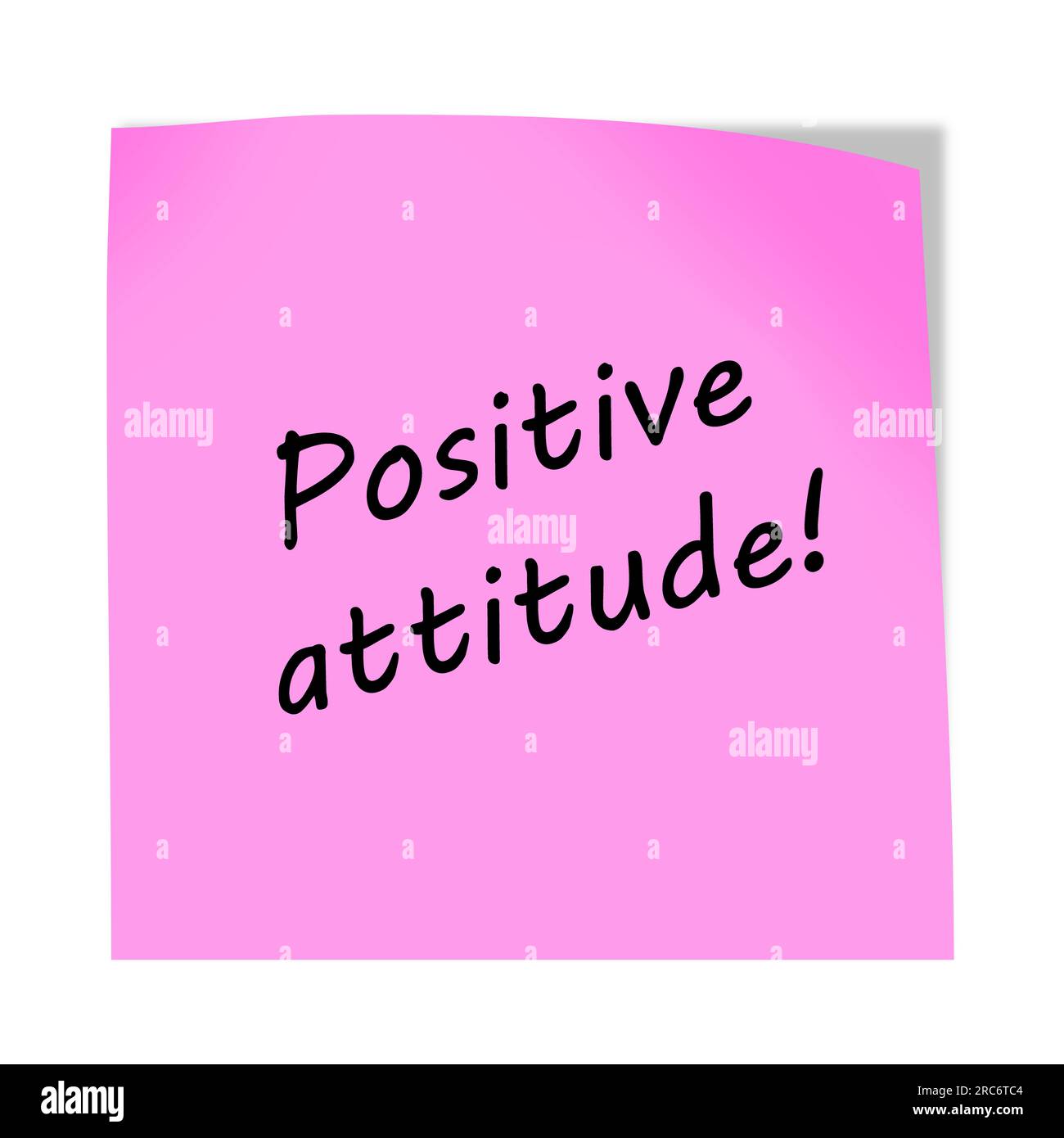 Positive Einstellung 3D Illustration Erinnerung an Notiz mit Beschneidungspfad Stockfoto