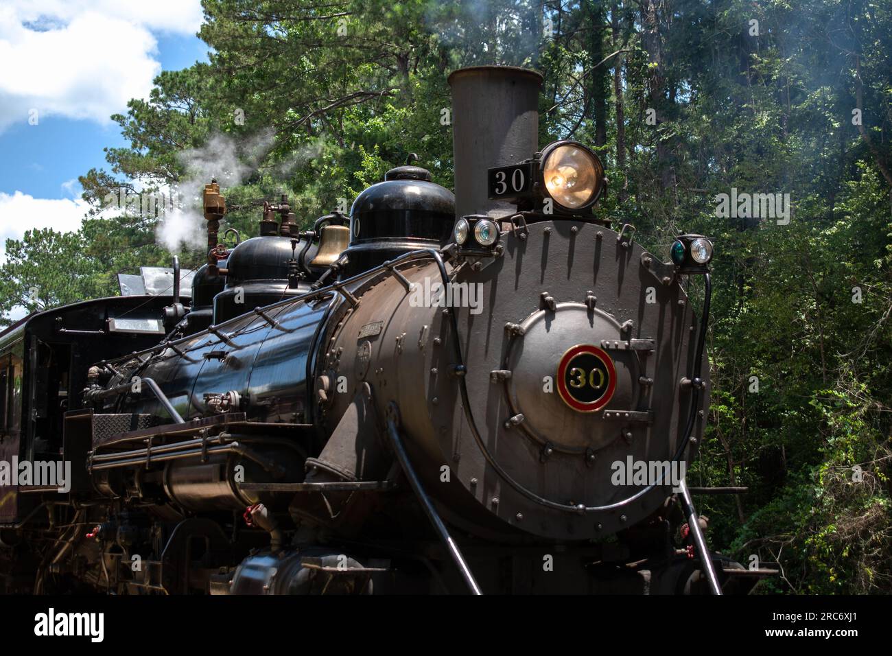 Hundert Jahre alte Dampflok-Güterbahn Stockfoto