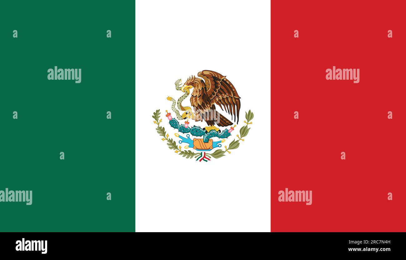 Mexikanische Flagge - Vektordarstellung. Stock Vektor