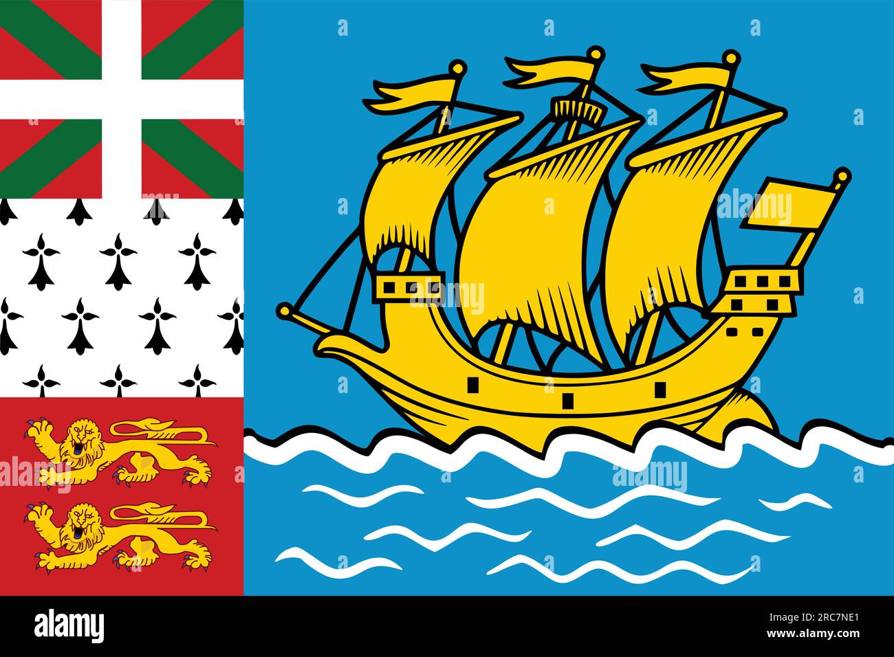 Flagge von St. Pierre und Miquelon - Vektordarstellung. Stock Vektor