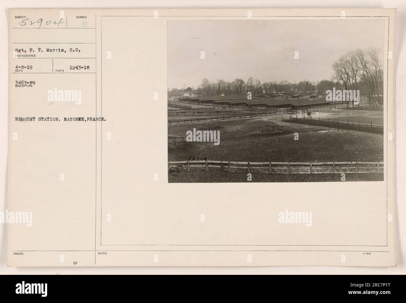 Sergeant P. T. Morris vom schottischen Kommando in der Umbaustation in Bayonne, Frankreich. Dieses Foto wurde am 8. April 1919 aufgenommen. Referenznummer für das Foto ist RECO 3463-P9. Das Bild wurde am 13. Dezember 1918 aufgenommen. Stockfoto