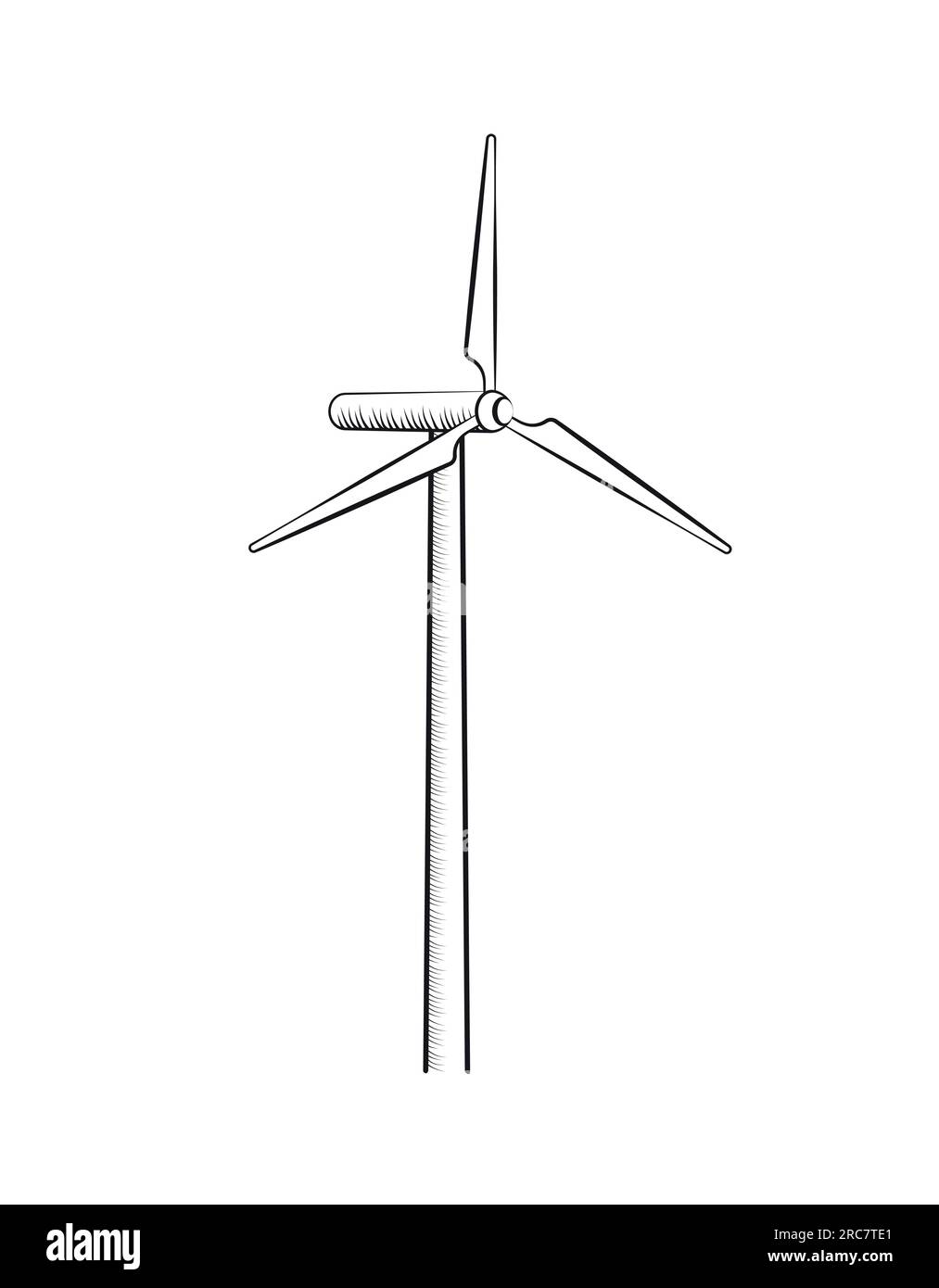 Windmühle mit flachem Kreideelement Stock Vektor
