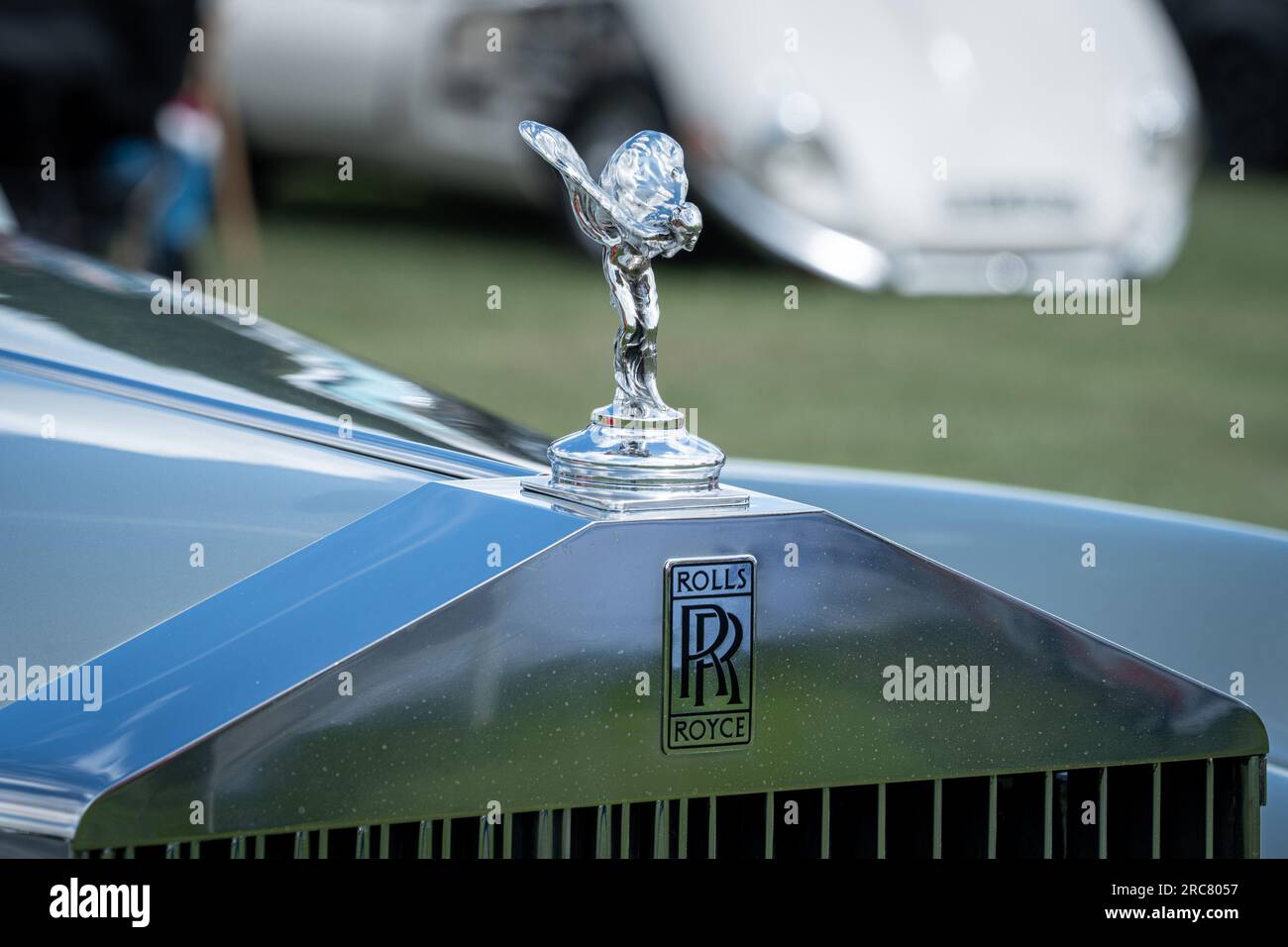 Rollt Royce Spirit of Ecstasy und den Grill in Nahaufnahme Stockfoto