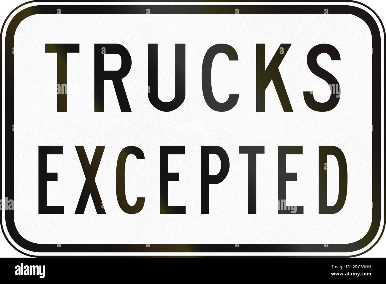 Zusätzliches australisches Verkehrszeichen – Lkw ausgenommen Stockfoto