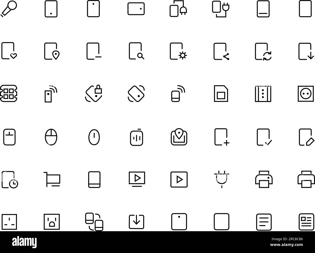Satz von Technologiesymbolen. Industrie 4,0, 5G, ai, Roboter, iot, Programmiervektorbildungspaket Stock Vektor
