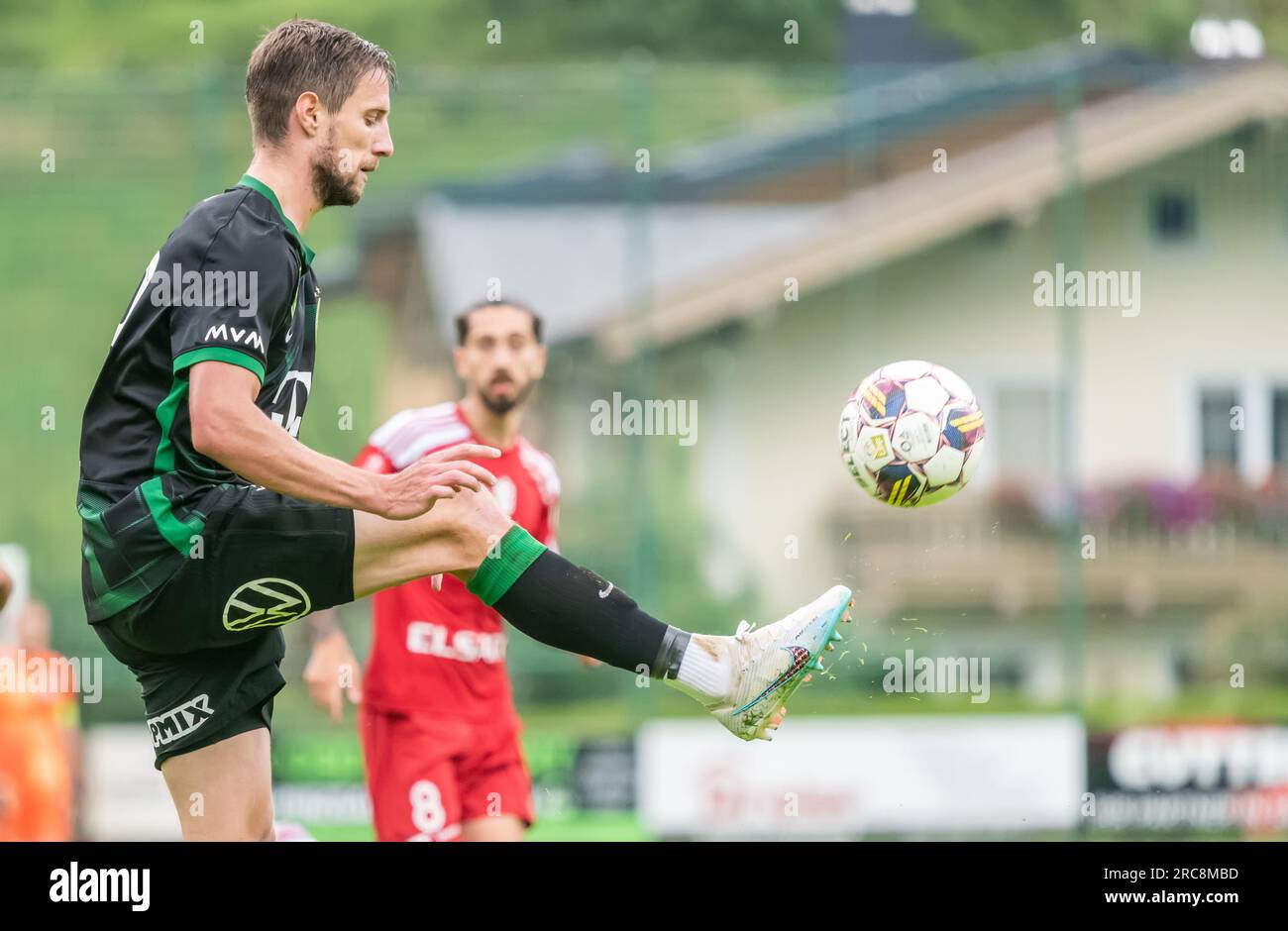 Bramberg am Wildkogel, Österreich – 3. Juli 2023. Ferencvaros Stürmer Barnabas Varga während der internationalen Clubfreundin Ferencvaros vs Botosani (3-0). Stockfoto