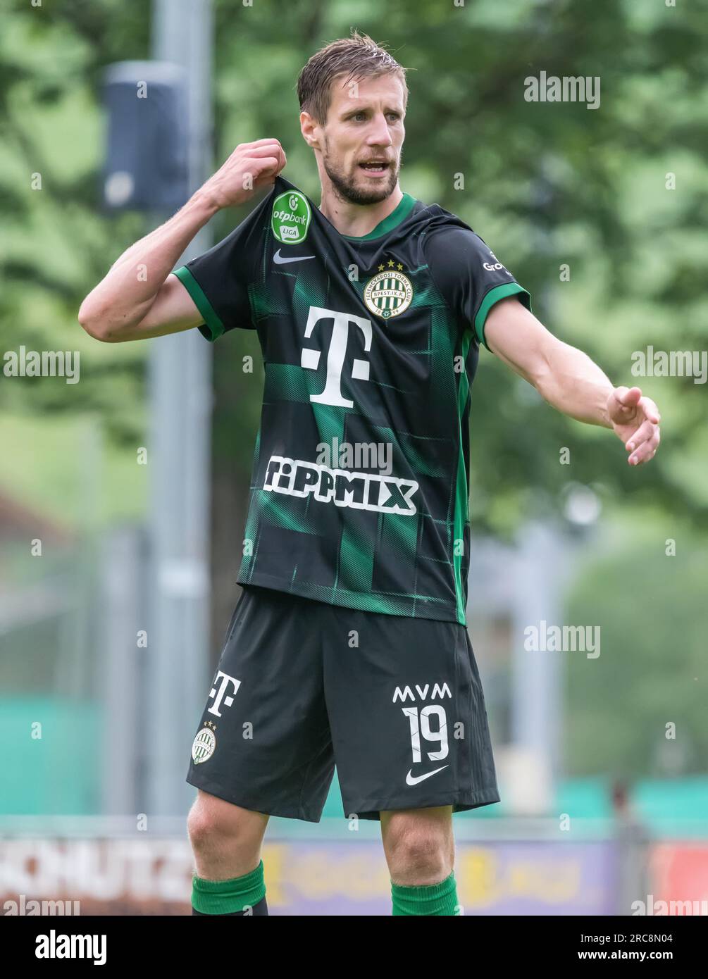 Bramberg am Wildkogel, Österreich – 3. Juli 2023. Ferencvaros Stürmer Barnabas Varga während der internationalen Clubfreundin Ferencvaros vs Botosani (3-0). Stockfoto