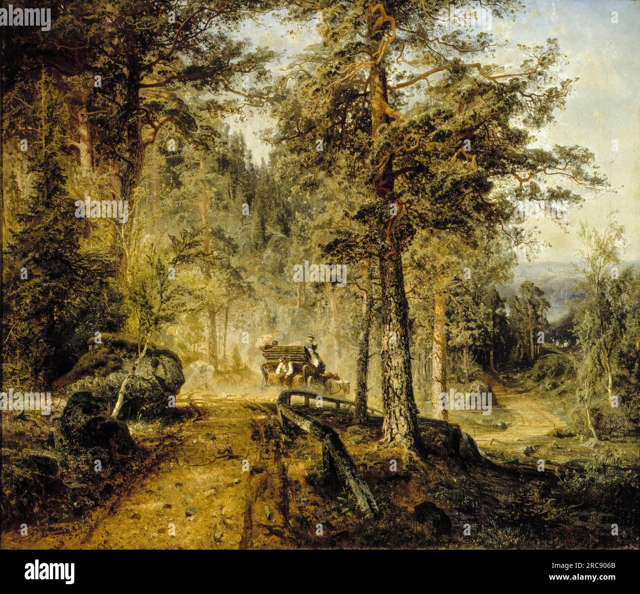 Werner Holmberg, Straße in Häme (Ein heißer Sommertag), Landschaftsmalerei in Öl auf Leinwand, 1860 Stockfoto