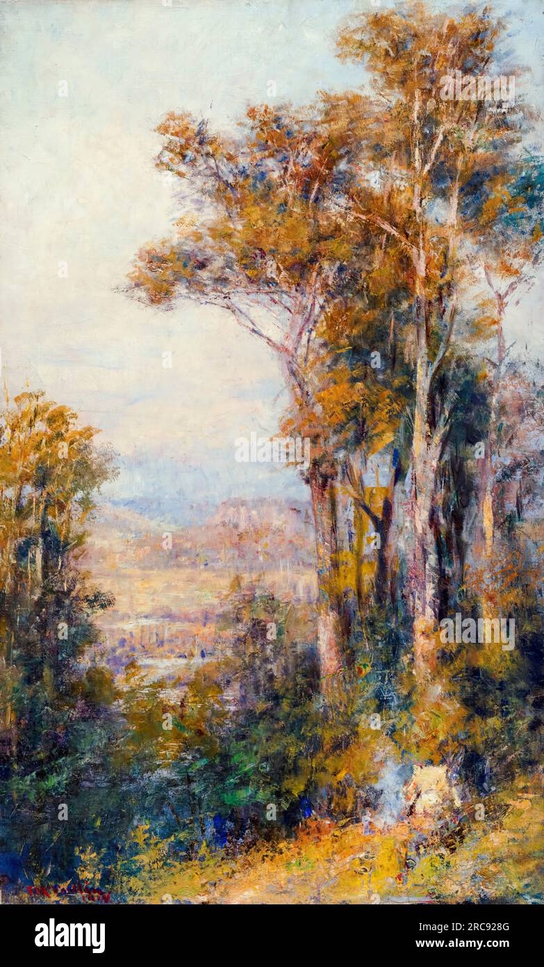 Frederick McCubbin, Landschaftsbild, Ölgemälde auf Leinwand, 1914 Stockfoto