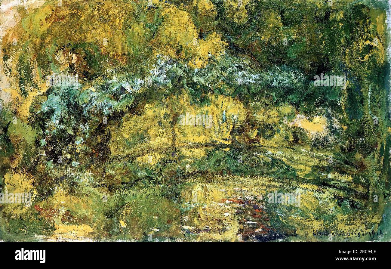 Claude Oscar Monet – die Japanis Bridge (Fußgängerbrücke über den Wasser-Lily-Teich) 1919 Stockfoto