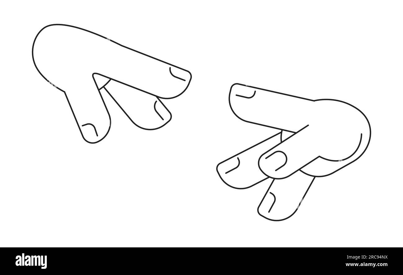 Die Finger greifen zusammen, um ein monochromes flaches Vektorobjekt zu erreichen Stock Vektor
