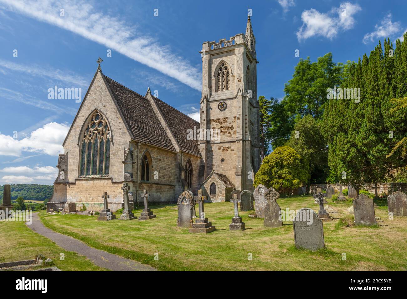 Geografie/Reise, Großbritannien, Gloucestershire, Uley, Dorfkirche in Uley, Cotswolds, ADDITIONAL-RIGHTS-CLEARANCE-INFO-NOT-AVAILABLE Stockfoto