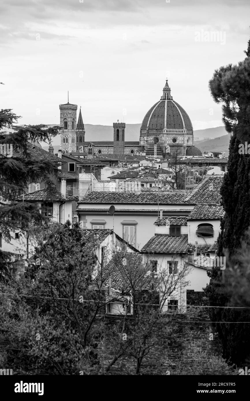 Die Kuppel der Kathedrale Santa Maria del Fiore, Florenz, Toskana, Italien. Stockfoto