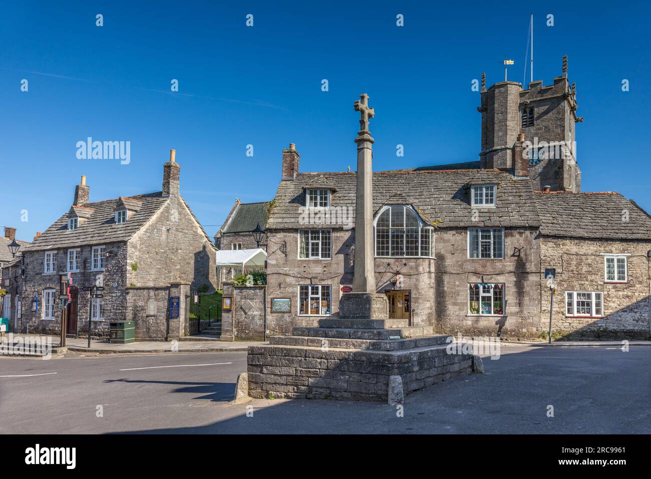 Geografie/Reise, Großbritannien, Dorset, Corfe Castle, Marktplatz in Corfe Castle, Dorset, England, ADDITIONAL-RIGHTS-CLEARANCE-INFO-NOT-AVAILABLE Stockfoto