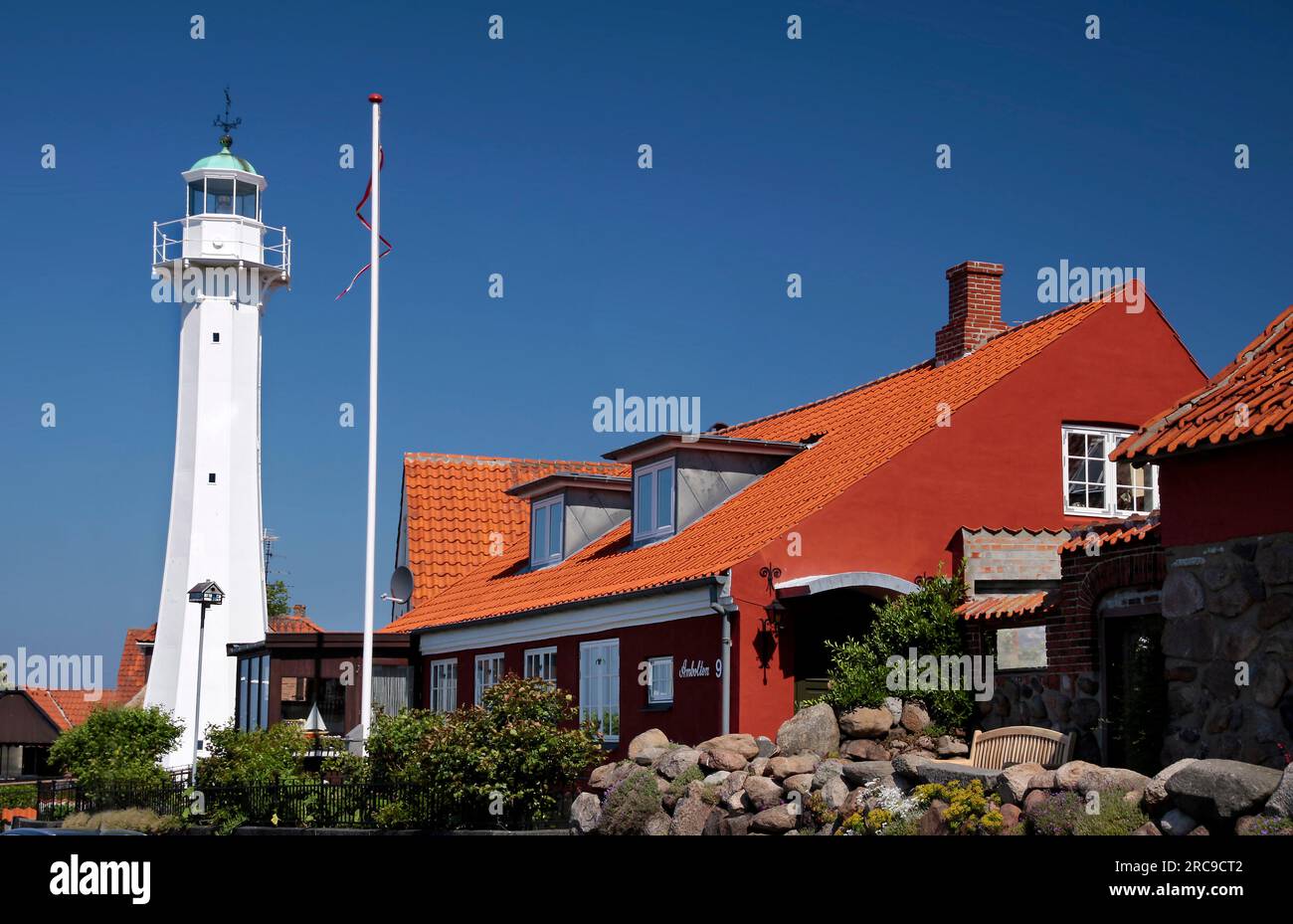 Geografie/Reisen, Dänemark, Bornholm, Hovedstaden, Roenne, Leuchtturm in Roenne auf Bornholm, ZUSÄTZLICHE-RECHTE-FREIGABE-INFO-NICHT-VERFÜGBAR Stockfoto