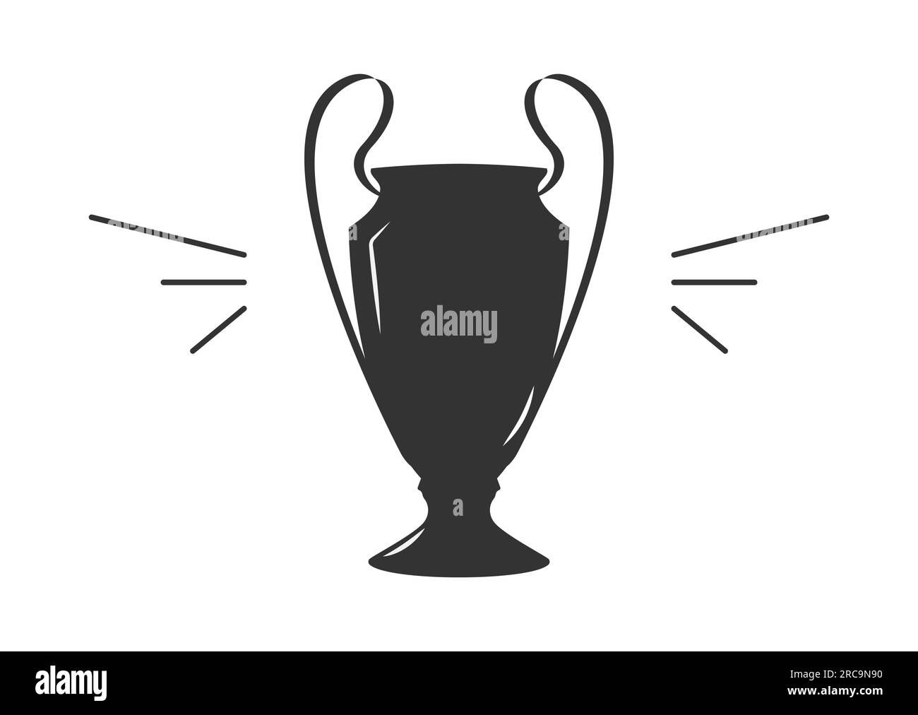 Champions League Cup Fußball. Fußball-Trophäe. Vektordarstellung isoliert auf weißem Hintergrund Stock Vektor