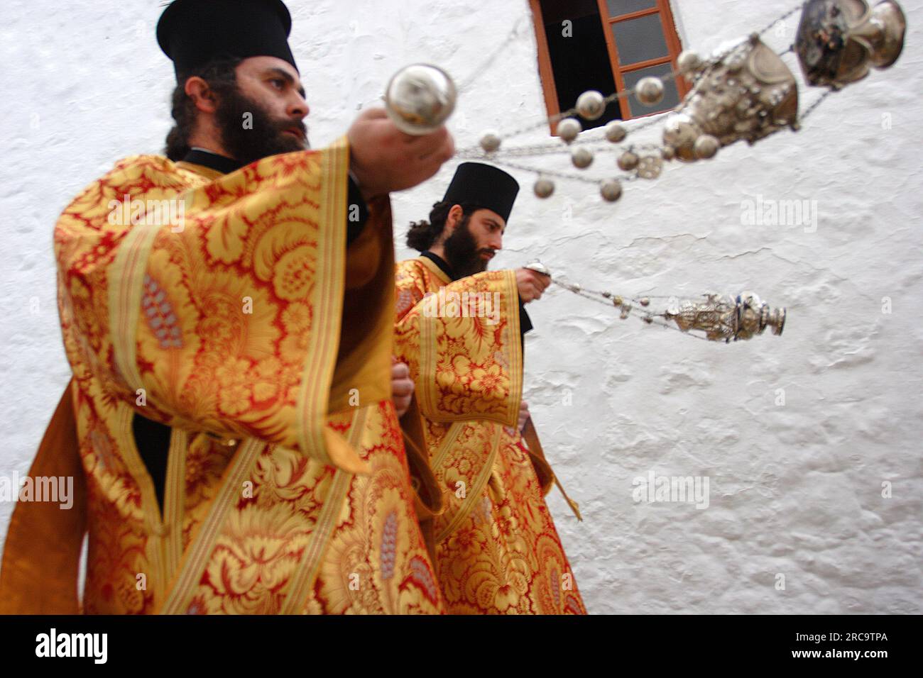 Orthodoxe Ostern, Patmos, Dodekanische Inseln, Ägäische Inseln, Griechenland Stockfoto