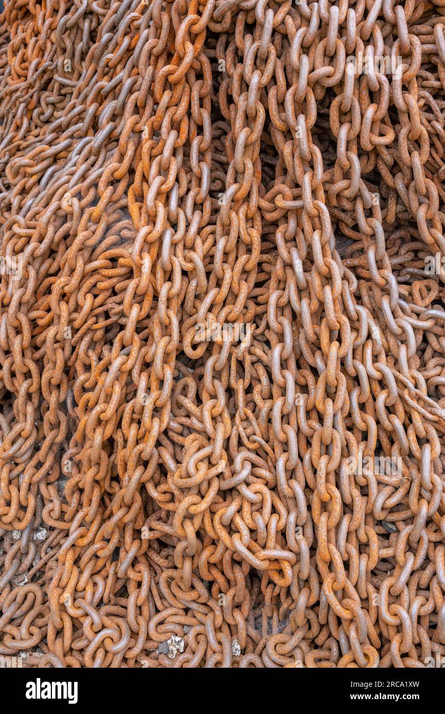 Längen der Eisenkette. Stockfoto