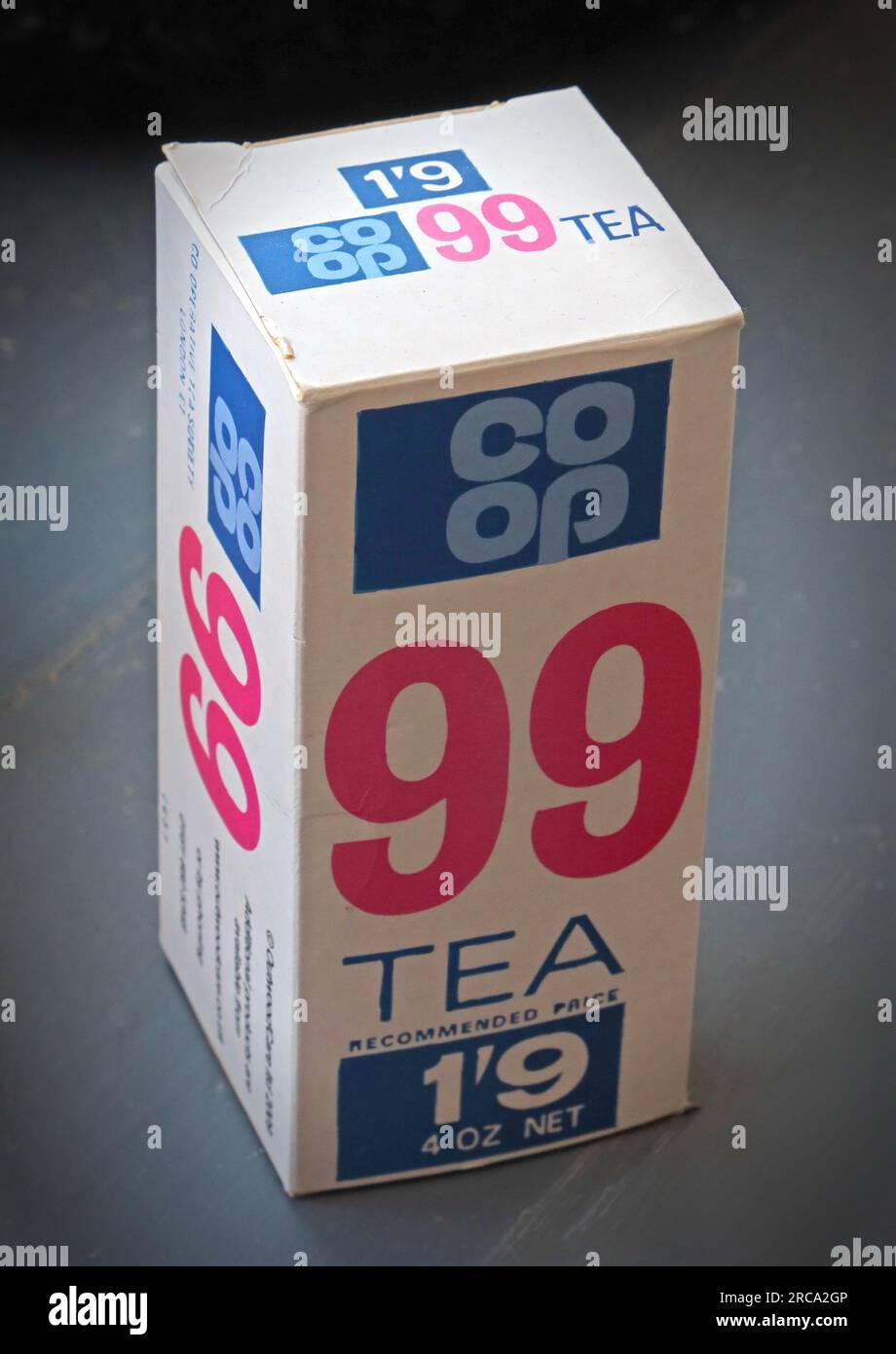 Eine Packung Coop 99 Tee, von 1960er Stockfoto