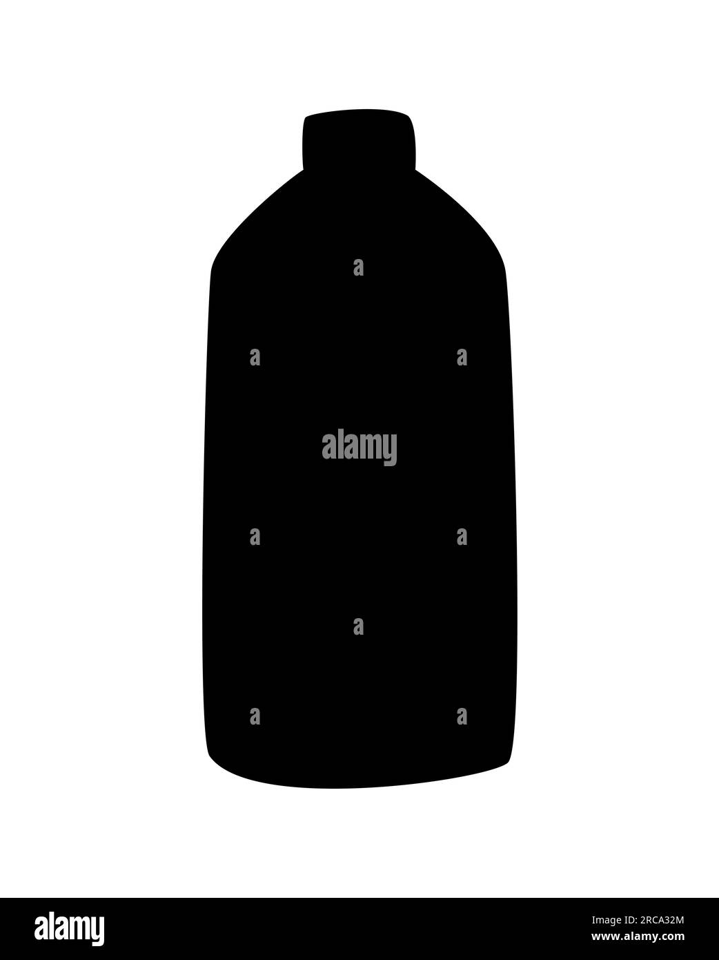 Schwarze Silhouette eines Plastikflaschen-Symbols. Behälter für Wasser, Flüssigkeit und Öl. Flache Vektordarstellung isoliert auf weißem Hintergrund Stock Vektor