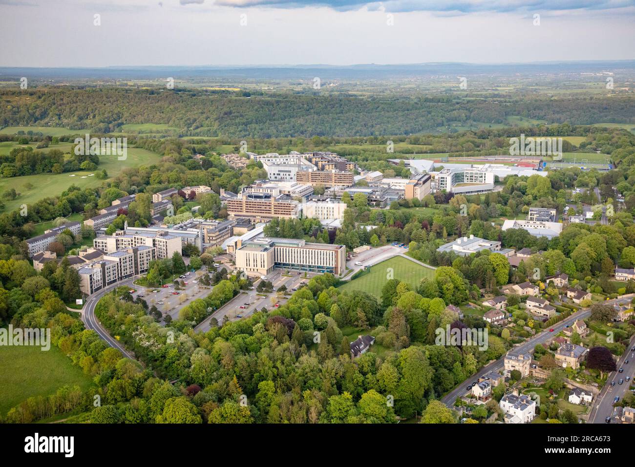 Luftaufnahme der Universität Bath Stockfoto