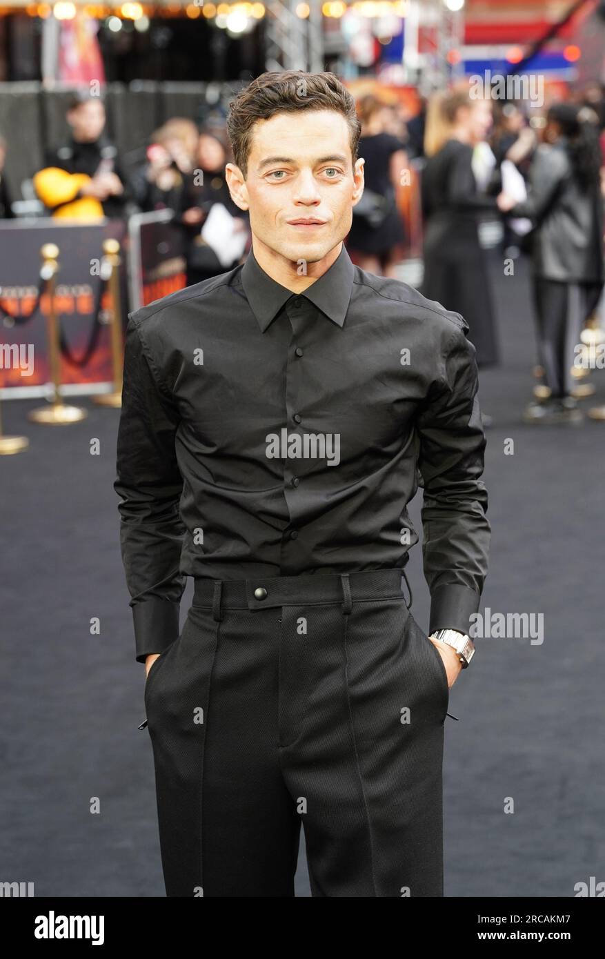 Rami Malek besucht die britische Premiere von Oppenheimer im Odeon Luxe