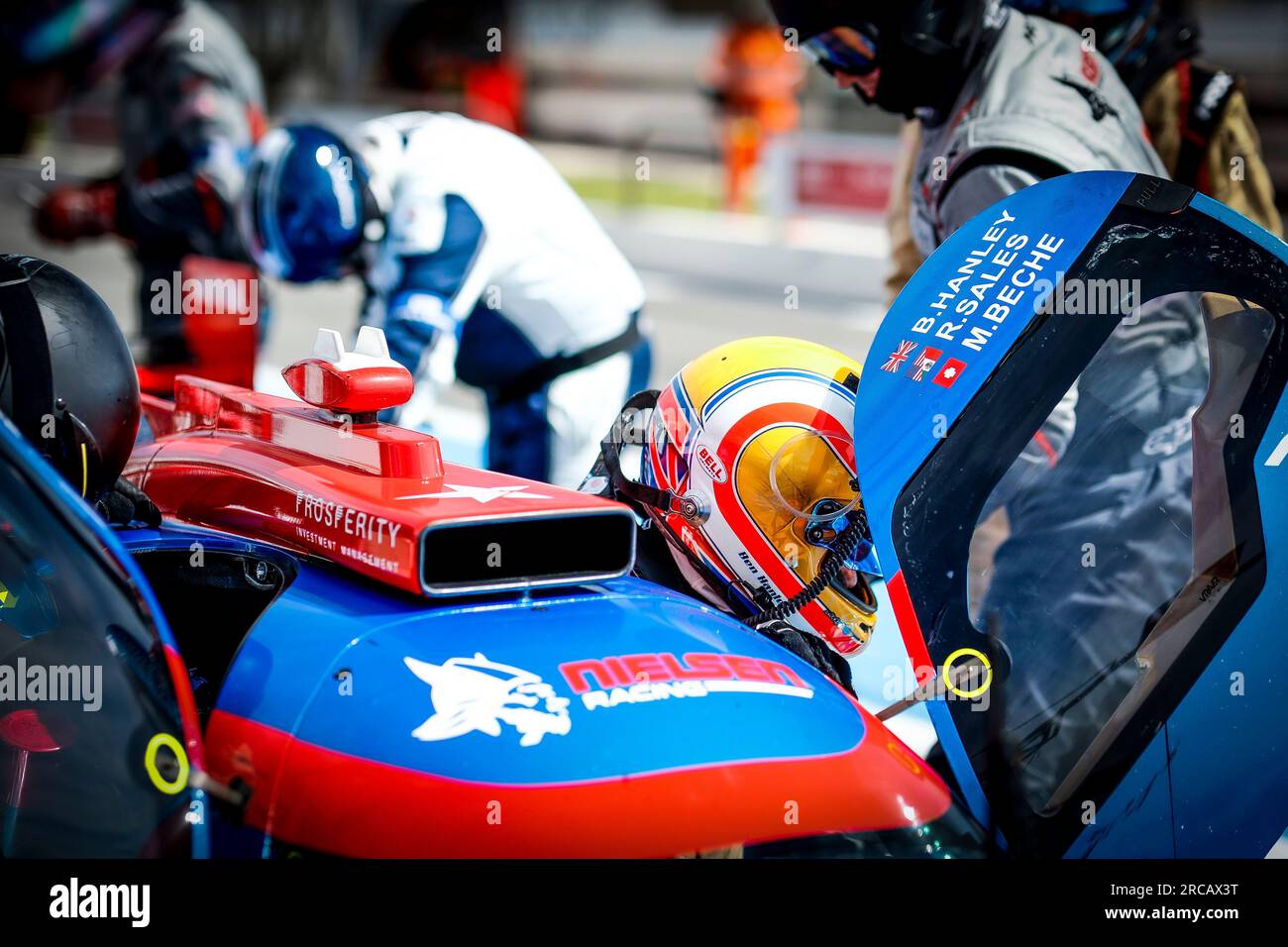 Le Castellet, Frankreich. 13. Juli 2023. HANLEY Ben (gbr), Nielsen Racing, Oreca Gibson 07 - Gibson, Porträt während der 4 Stunden von Le Castellet 2023, 2. Runde der europäischen Le Mans Series 2023 auf dem Circuit Paul Ricard vom 14. Bis 16. Juli 2023 in Le Castellet, Frankreich - Foto Paulo Maria/DPPI Gutschrift: DPPI Media/Alamy Live News Stockfoto