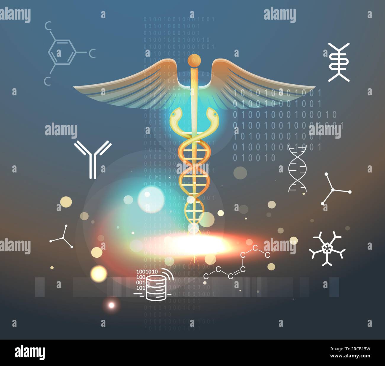 Genomik und personalisierte Medizin mit künstlicher Intelligenz, Statistik und maschinellem Lernen – Bestandsdarstellung als EPS 10-Datei Stock Vektor