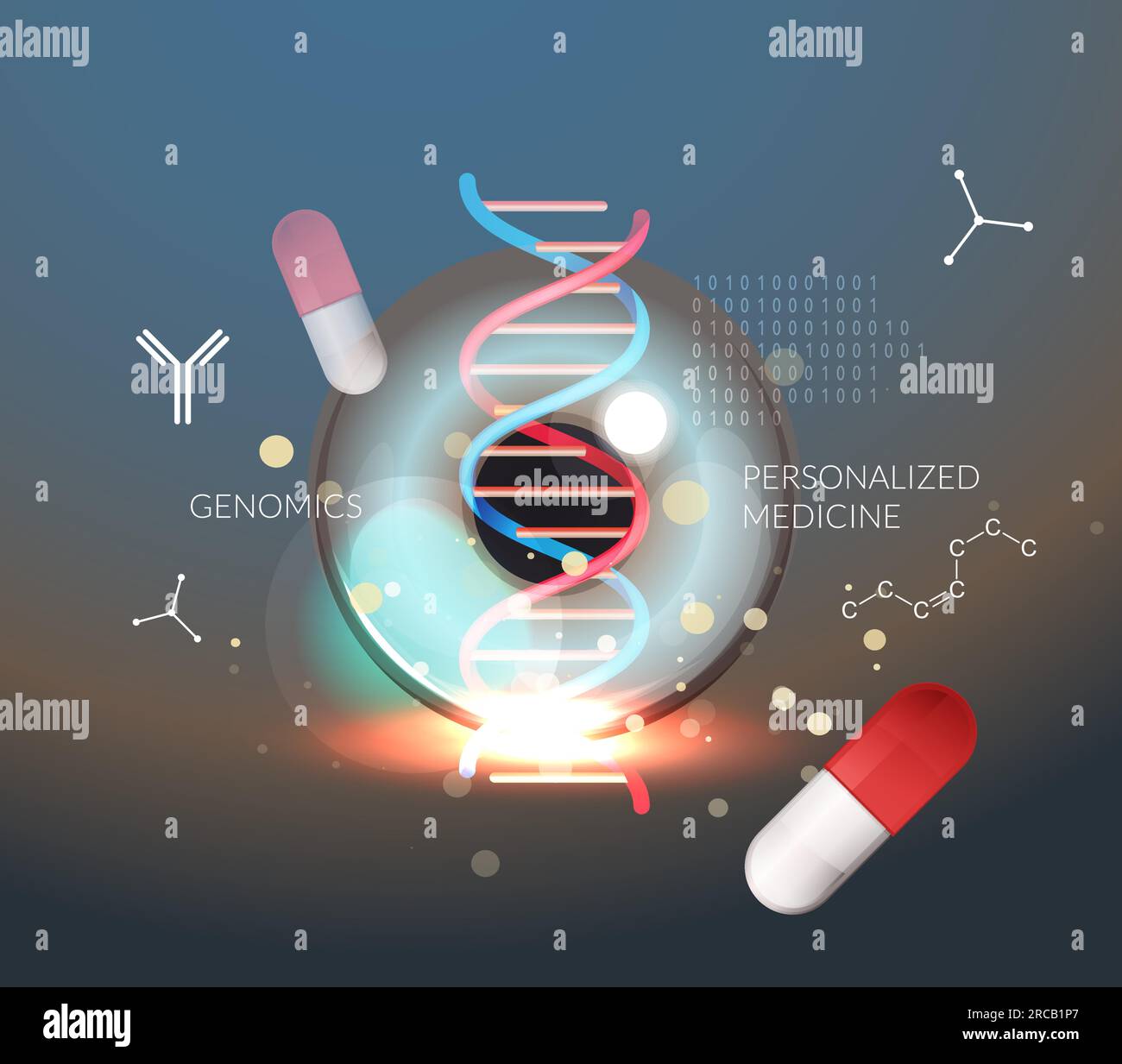 Genomik und personalisierte Medizin - Bestandsdarstellung als EPS 10-Datei Stock Vektor