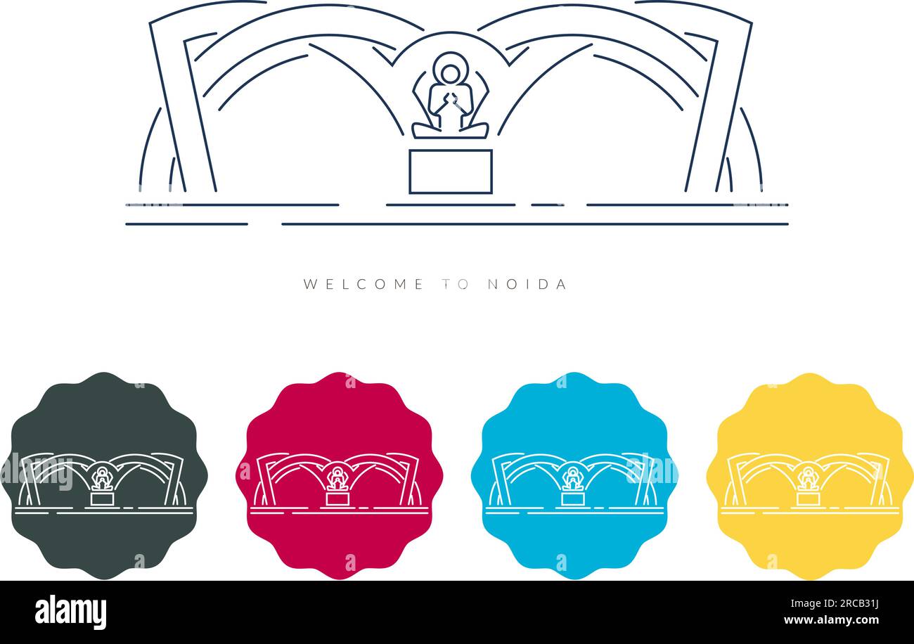 Willkommen bei Noida Gate - Delhi NCR - Aktiensymbol als EPS 10-Datei Stock Vektor
