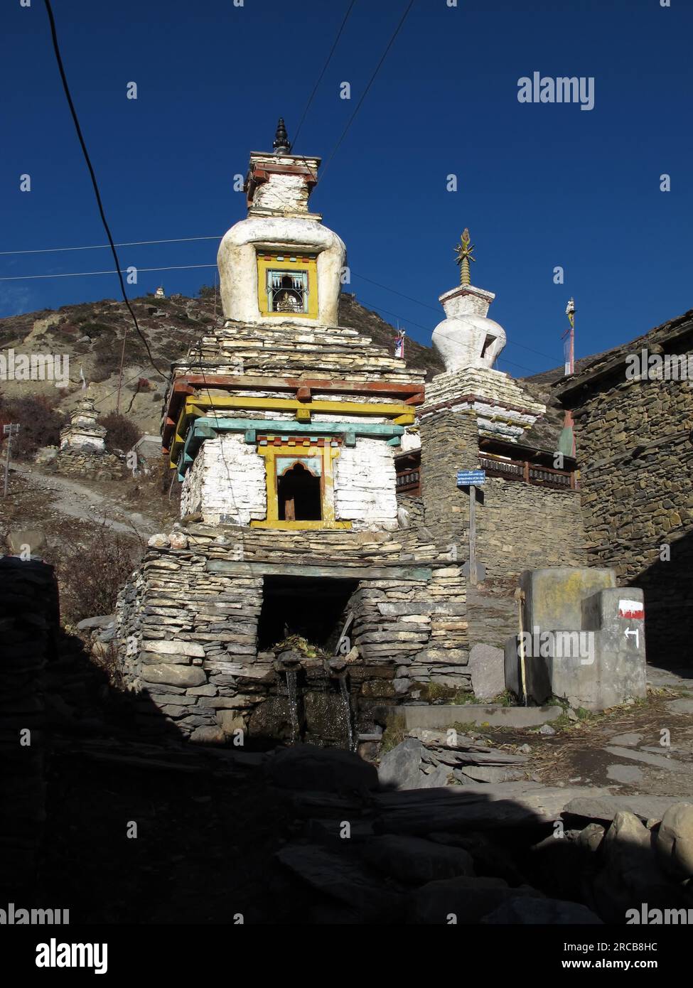 Stupa in Ngawal, Annapurna Conservation Area Stockfoto Stupa in Ngawal, Annapurna Conservation Area Stockfoto